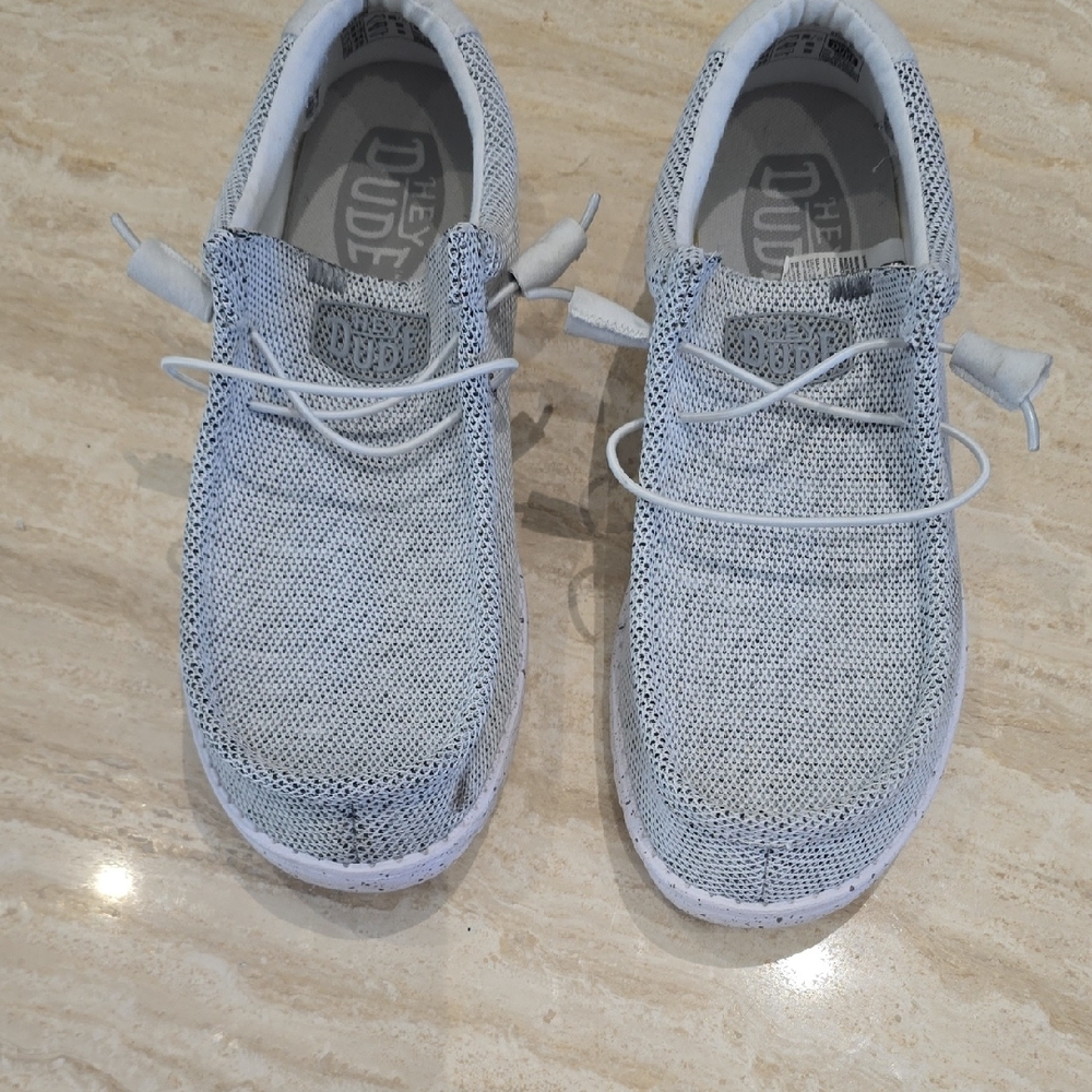 Hey Dude Men's Light Gray Slip-On Loafers